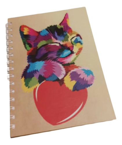 Libreta A5 Tapa Dura Gato Corazon