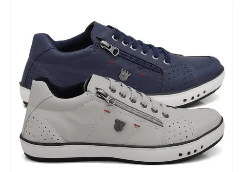 Kit 2 Pares Sapatênis Estiloso Leve Confortável Casual