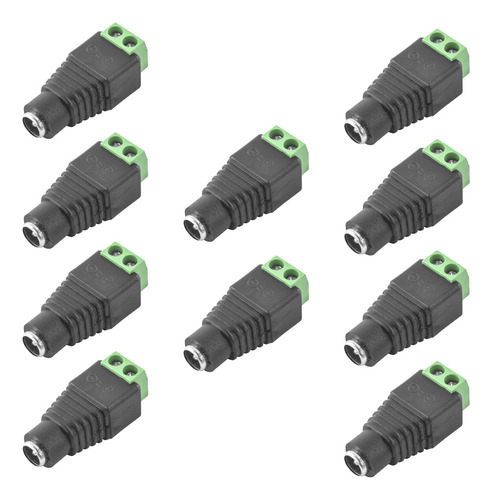 10 Adaptador Tipo Jack De 3.5mm Hembra Polarizado 12v Cctv