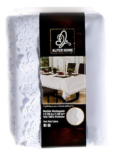Alfer Home - Mantel Rectangular Liso Con Borde Troquelado