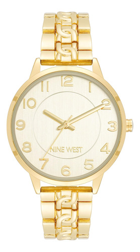 Nine West Reloj De Pulsera Facil De Leer Para Mujer, Oro, Nw