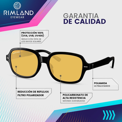 Imagen 5 de 7 de Anteojos Lentes De Sol Rimland Boston Lente Amarilla