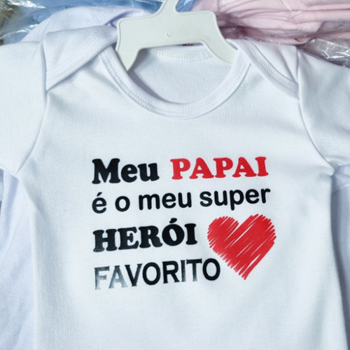 Body Personalizado Bebe / Frase Papai / Malha 100% Algodão