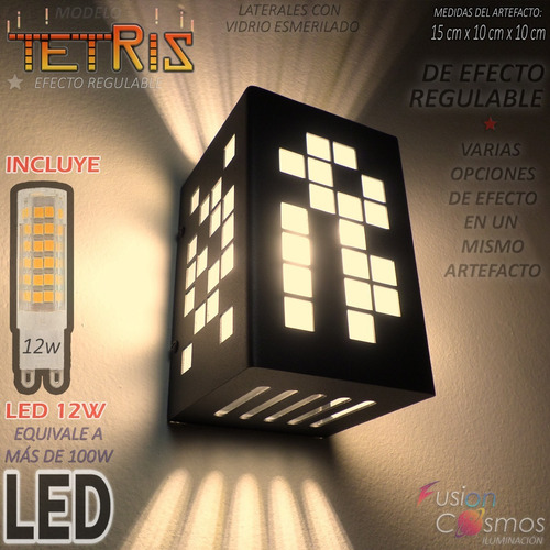 Aplique Exterior Moderno Diseño Video Juego Tetris Led 12w X