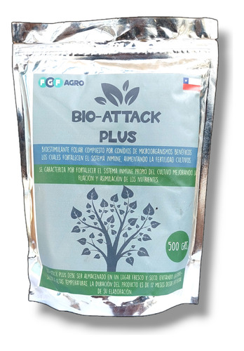 Fertilizante Bio-attack Plus, Orgánico, Polvo Soluble, 500g