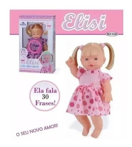 Boneca Bebê Elisi Menina Fala 30 Frases Brinquedos P Criança