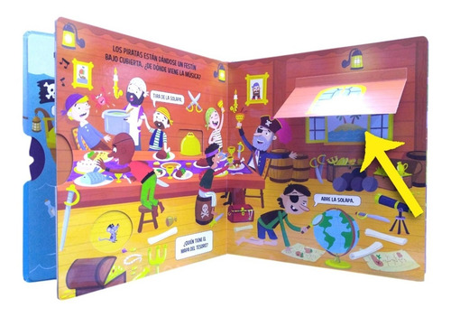 Imagen 5 de 5 de Aventuras Interactivas/barco Pirata/empuja, Abre, Gira/niños