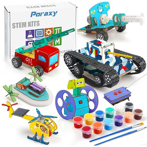 Stem Projects For Kids Ages 8-12, 6 Set Model Car Kits,...