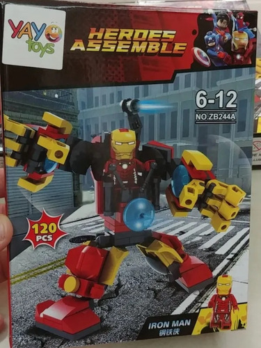 Bloques Yayo Toys Heroes Assemble Iron Man. En 12 Vrds. 