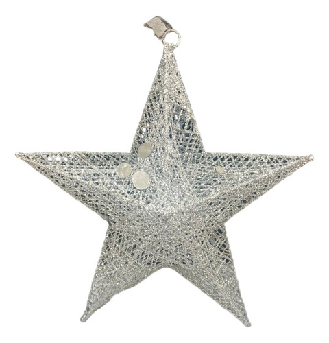 Estrella De Navidad Para Colgar De Color Plateado 