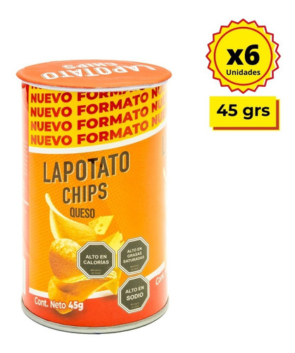 Papas Fritas Lapotato Chips Queso 45 Grs. X 6 Und.