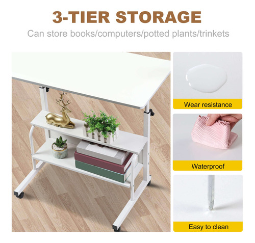 Mesa Ajustable Para Estudiante Computadora Portátil Muebles Blanco