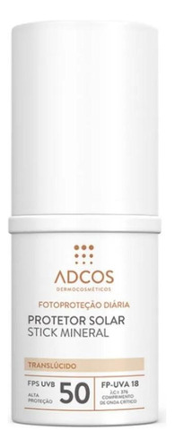 Protetor Solar Adcos Stick Mineral Translúcido Fps50