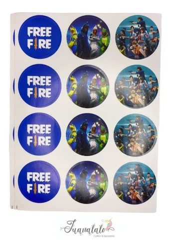Stickers Free Fire X 10 Planchas Cumpleaños Personaje