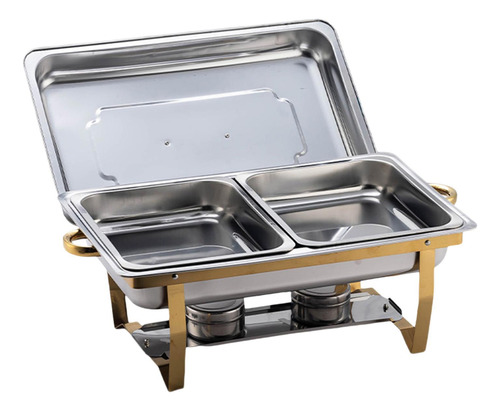 Plato Rectangular Para Catering, Buffet, Doble Rejilla