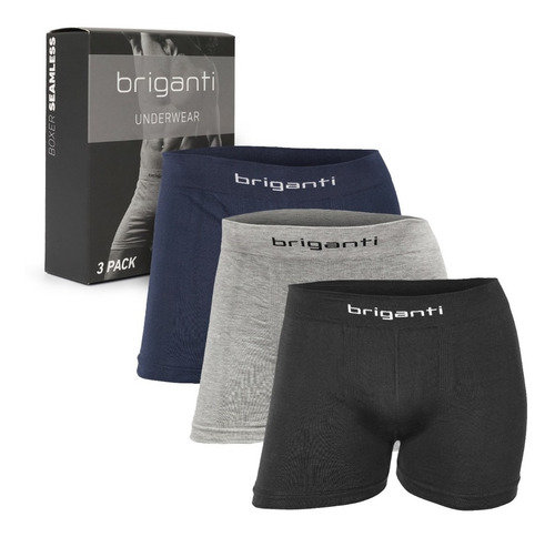 Imagen 6 de 10 de Pack X3 Boxer Hombre Algodon Briganti Calzoncillos Hxim09533