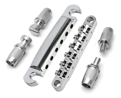 Cordiera E Ponte Tune-O-Matic Con Borchie Per Chitarra Elettrica LP E SG - FLEOR, Metallo Cromato