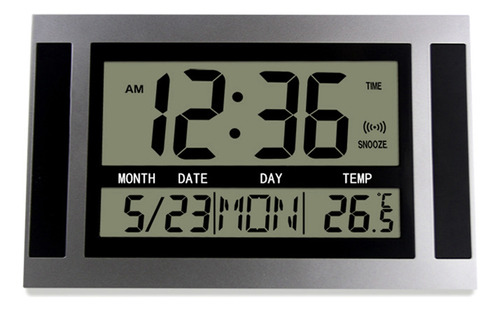 Reloj Digital De Pared Lcd Con Calendario De Temperatura Con