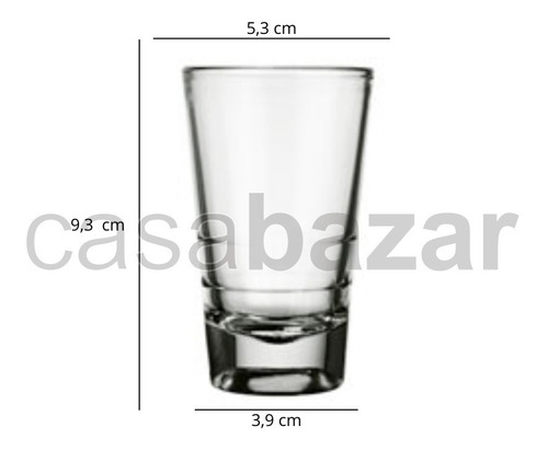 Imagen 3 de 6 de Vaso Shot Tequila Licor Chupito 100ml Nadir Vidrio X12 Uni.
