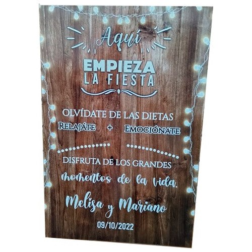 Cartel Madera De Entrada Bienvenidos A La Boda Y 15 Años