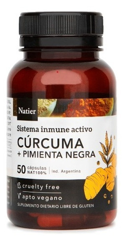 Cúrcuma + Pimienta Negra Natier - Antioxidante - Sist Inmune