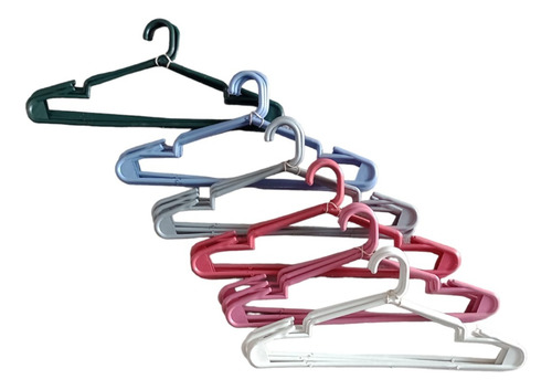 Perchas Plasticas Colores Reforzadas Pack 50 Uni Plastic-art