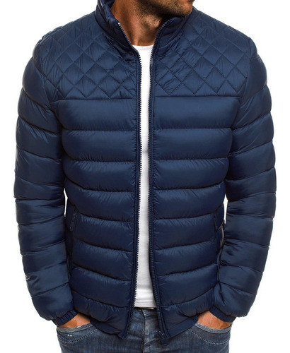 Chaqueta Hombre Cuello Alto Moda Casual Cálida