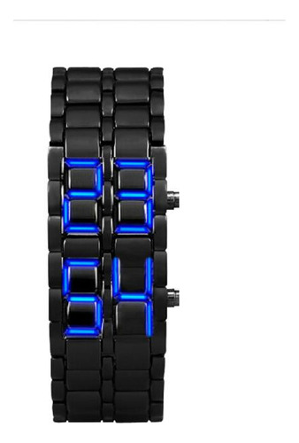 Reloj Led De Inspiración Japonesa Con Brazalete Negro De Hie