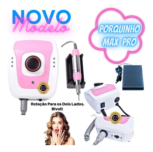 Imagem 6 de 10 de Kit Unha De Gel Cabine Luminaria Lixa Eletrica Porquinho