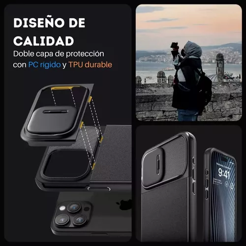 Funda Para iPhone 14 Pro Max Spigen Optik Armor Cubre Camara Color