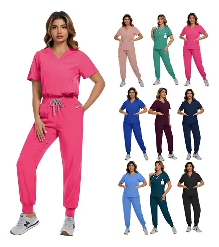 Pijama Quirúrgica Medico Scrub Jogger Uniforme Antifluid