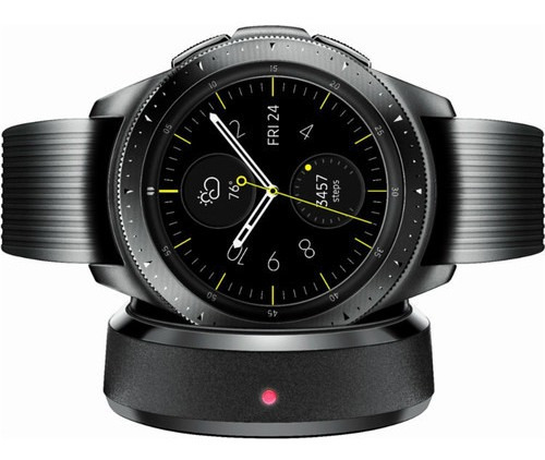 Samsung Galaxy Watch (Bluetooth) 1.2" caja 42mm de  acero inoxidable midnight black, malla  black de  silicona y bisel  midnight black SM-R810