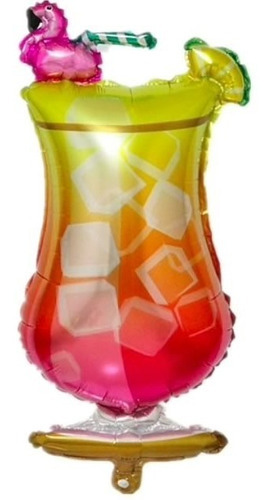 Kit Com 4 Balões De Festa Grandes Metalizados Bebidas Copo