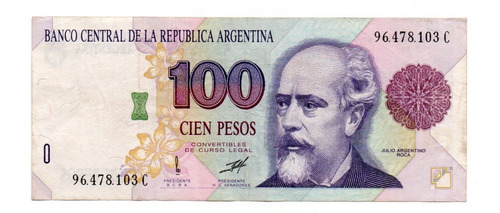 Billete Argentina 100 Pesos Convertibles 1º Dis Bot 3085 Mb+