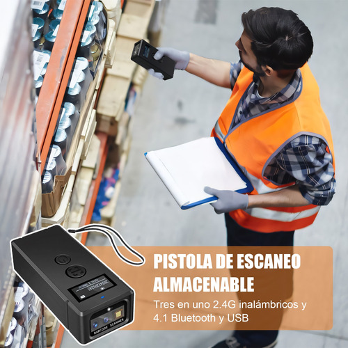 Mini Lector De Códigos De Barras 2.4 G Inalambrico/bt/usb