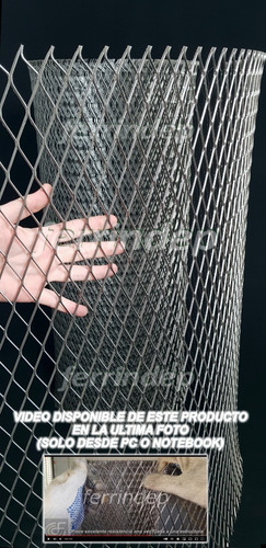 Imagen 2 de 10 de Malla Metál Romboidal Desplegado 20x50mm Rollo 1,20 X 12mts