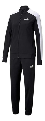 Agasalho Puma Baseball Tricot Suit Feminino - Preto E Branco