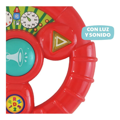 Imagen 3 de 4 de Ok Baby Volante De Carreras Musical Int Okbb0104 Orig Jyj Color Rojo