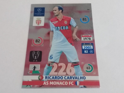 2 Cartas N°340 Adrenalyn Xl 2014/15 R. Carvalho As Monaco