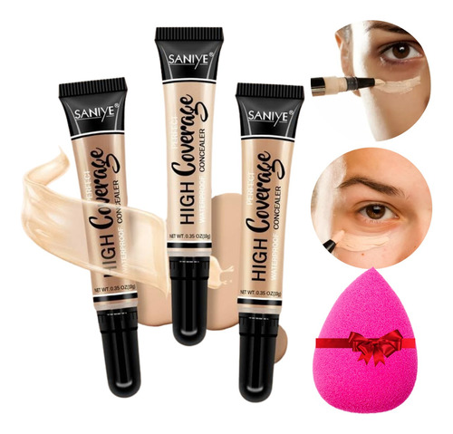 Corrector De Maquillaje Para Rostro Ojeras Alta Cobertura 