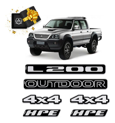 Kit De Emblemas Resinados Mitsubishi L200 Triton 4x4 Outdoor