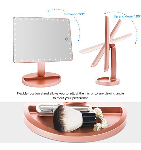Espejo Grande De Maquillaje Funtouch Iluminado (modelo Xl),