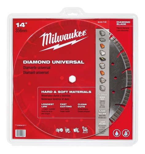 Disco Diamante Turbo-segmentado 14 X 1 Milwaukee 49937140