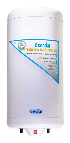 Termotanque Escorial 90lts Electrico C/inf. De Colgar Blanco