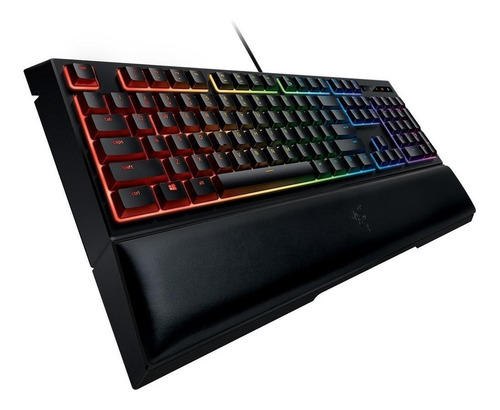 Teclado gamer Razer Ornata Chroma QWERTY español España color negro con luz RGB