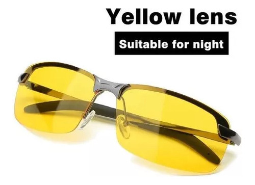 Gafas De Conducción Nocturna Antideslumbrante Uv400 Color de la lente Amarillo Color de la varilla Negro Color del armazón Negro Diseño Sunglasses