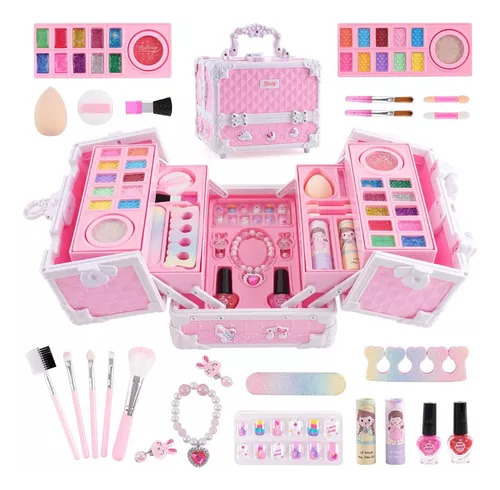Juego De Maquillaje Para Niñas Maquillaje Lavable Rosa