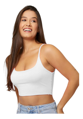 Blusa Feminina Cropped Alcinha Top Suplex Promoção Blogueira