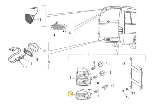 Modulo Sinaleira Re 24v Esquerdo Volare V8 W8 W9 2008 A 2012