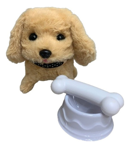 Perro Cachorro Peluche Con Sonido Y Accesorios Interactivo Color Marrón Claro